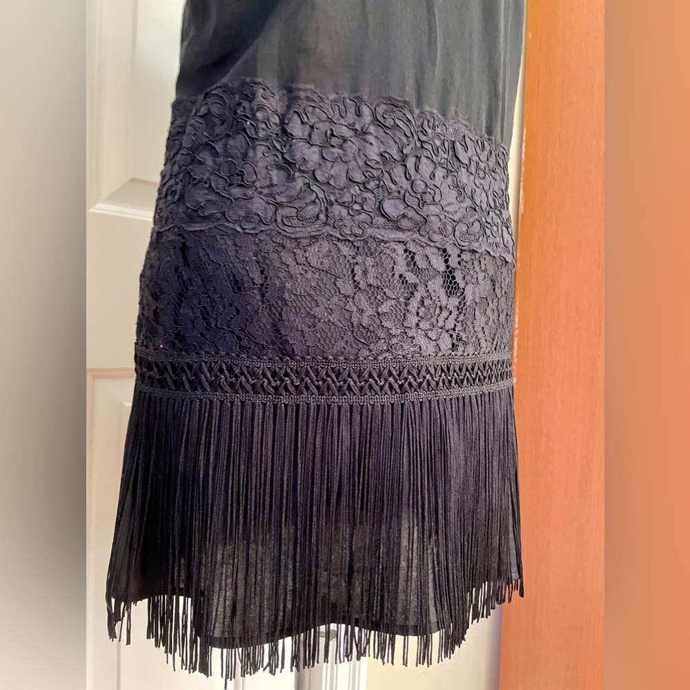 Free People Black Shift or Slip Dress w/ Lace Details Size 4 - Picture 3 of 12